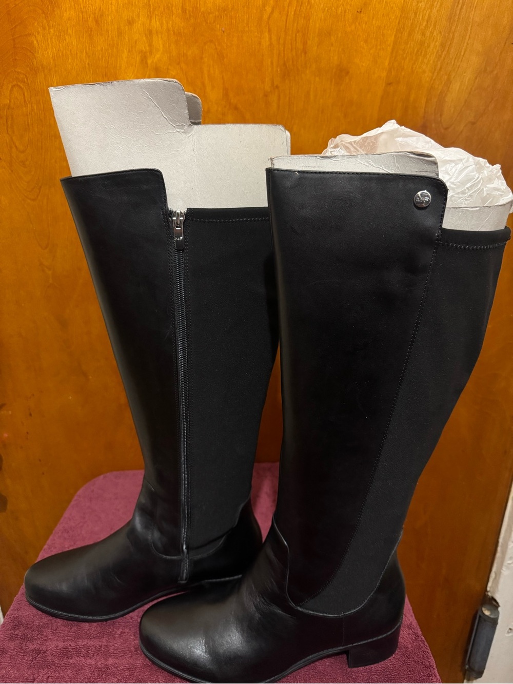 Marc Fisher Black Over-the-Knee Leather Boots
